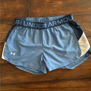 Under Armour Women's Light Blue and Navy Athletic Shorts
